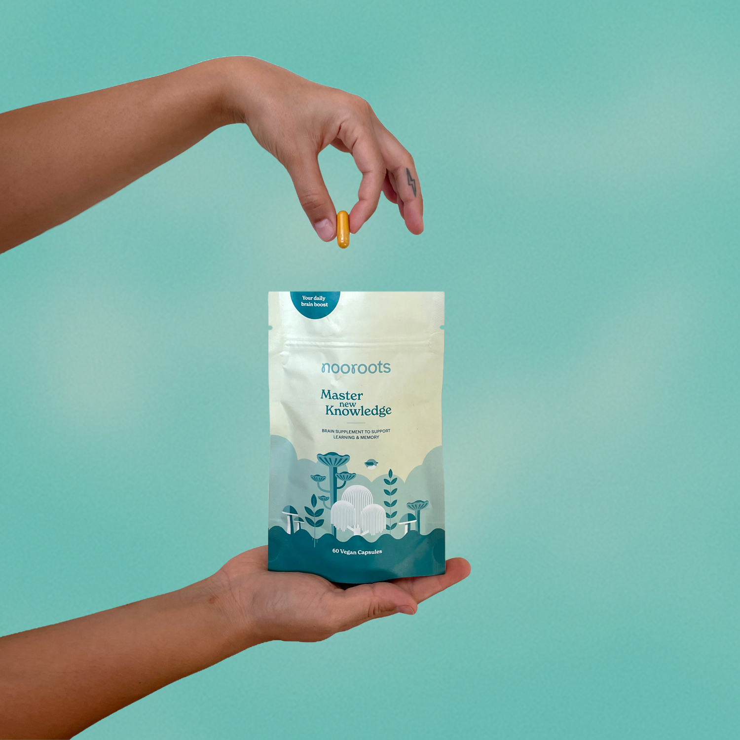 Nooroots Learning Memory Nootropic Hand Pouch Capsule