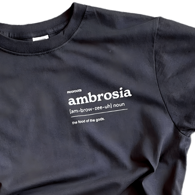 ambrosia black tee shirt nooroots nootropic supplement