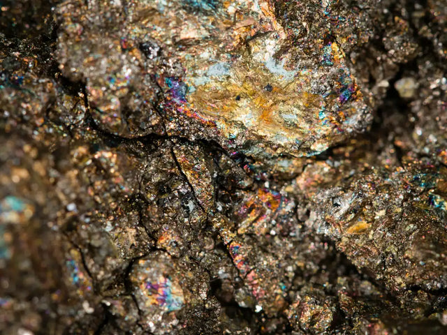 Close-up of metallic iron ore