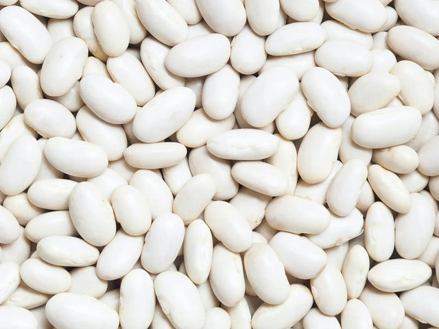 Pile of dried white beans