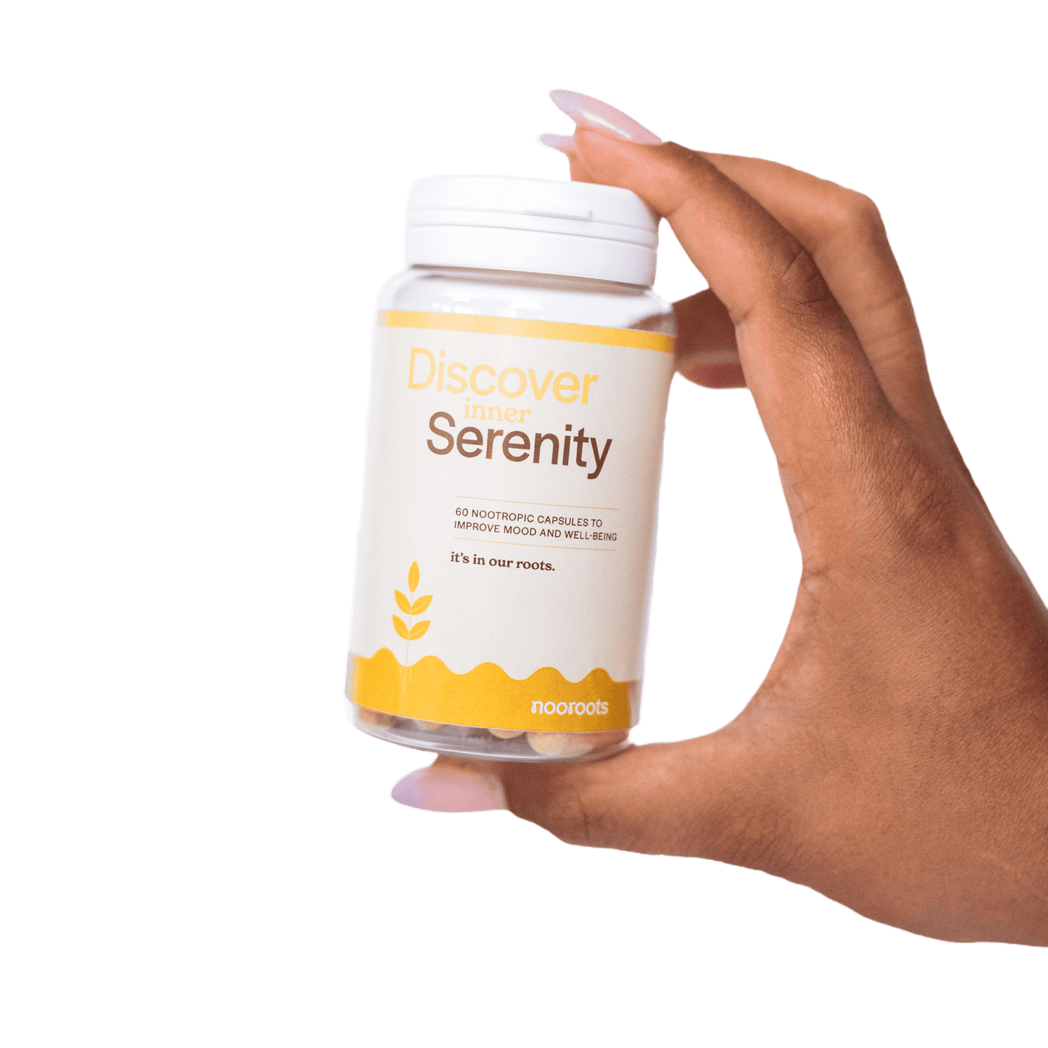bottle in hand mood and wellbeing nooroots nootropic supplement