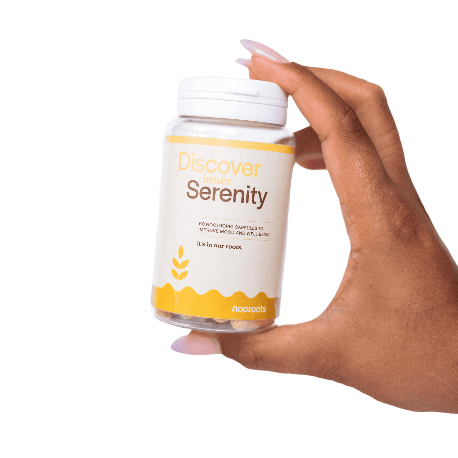 bottle in hand mood and wellbeing nooroots nootropic supplement