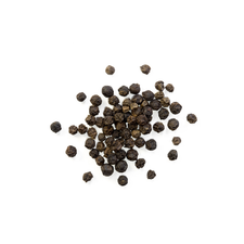 Piperine, shown as black peppercorns