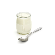 Vitamin B2, shown as a pot of yoghurt